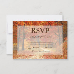 Rustic Fall Autumn Tree Wedding RSVP
