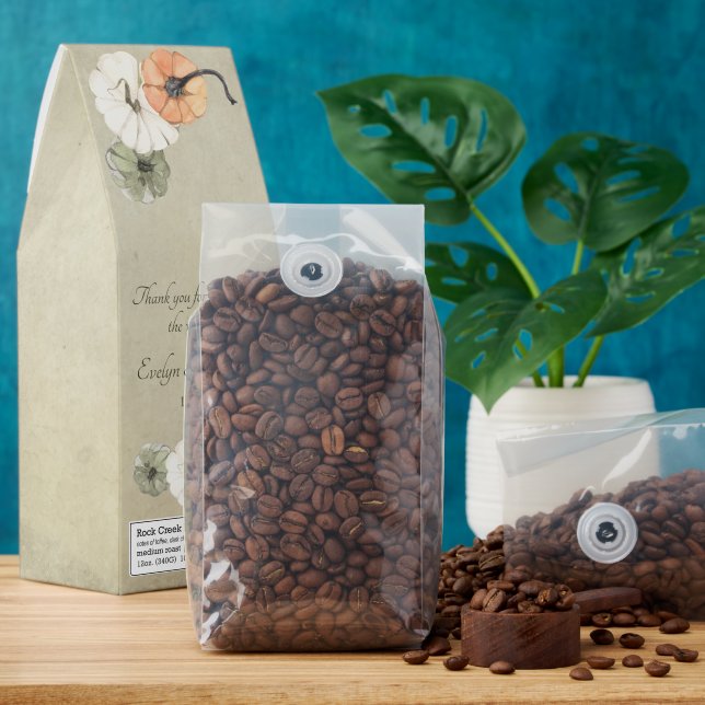 Rustic Fall Autumn White, Orange Pumpkins Wedding Roasted Coffee (Beans)