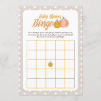 Rustic Fall Baby Shower Bingo Game Card