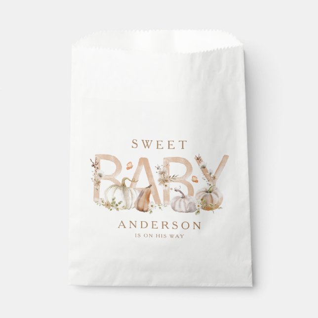 Rustic Fall Baby Shower Favor Bag (Front)