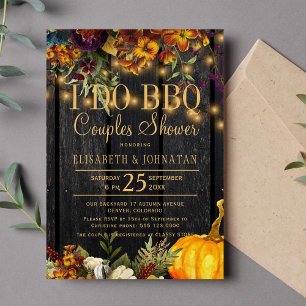 Rustic fall barn wood I do bbq couples shower Invitation