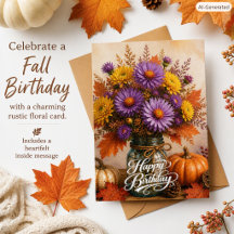Rustic Fall Birthday Autumn Flowers Floral For Her
