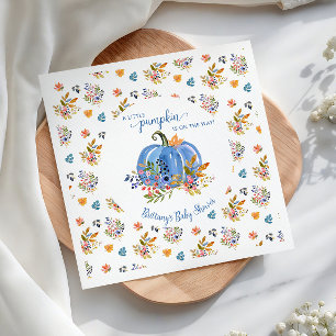 Rustic Fall Blue Pumpkin Baby Shower Napkins