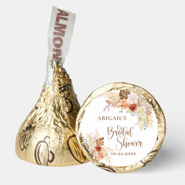 Rustic Fall Boho Arch Pampas Bridal Shower Hershey®'s Kisses® (Front)