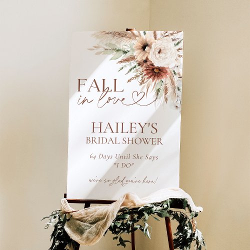 Rustic Fall Boho Pampas Grass Bridal Shower Sign