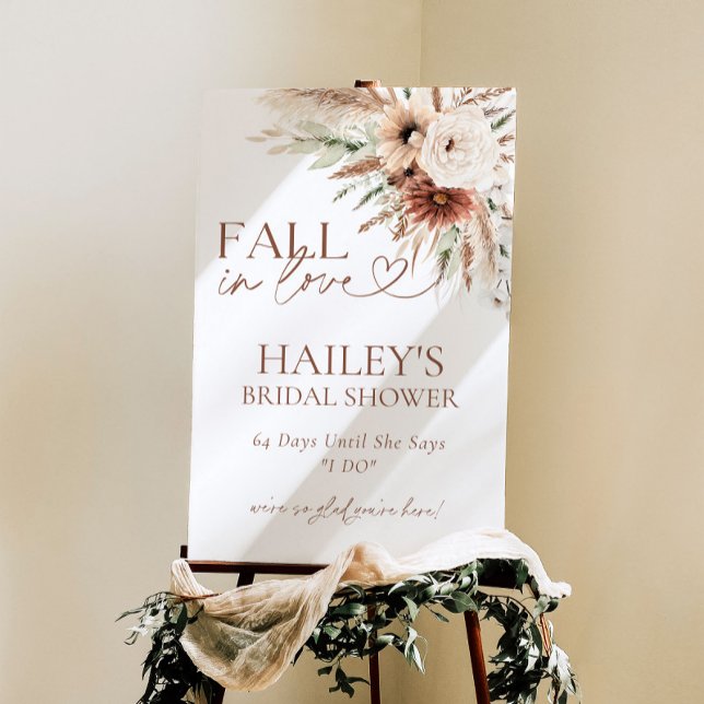 Rustic Fall Boho Pampas Grass Bridal Shower Sign (Creator Uploaded)