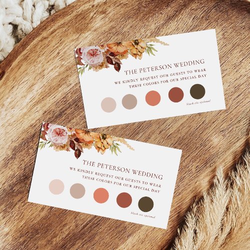 Rustic Fall Boho Wedding Attire Dress Code Insert