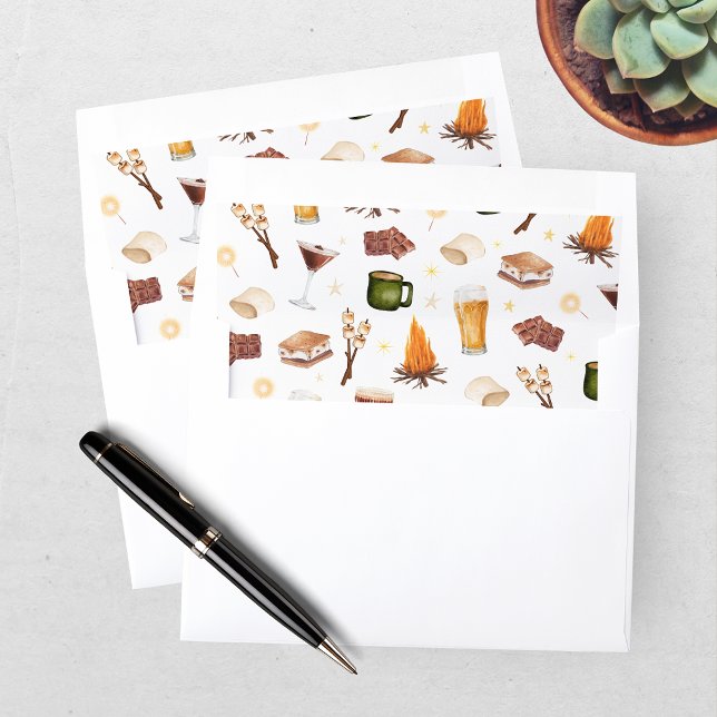Rustic Fall Bonfire Couples Bridal Shower Envelope Liner (Creator Uploaded)