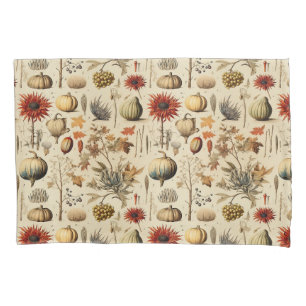 Rustic Fall Botanical with Gourds & Grains Pillow Case