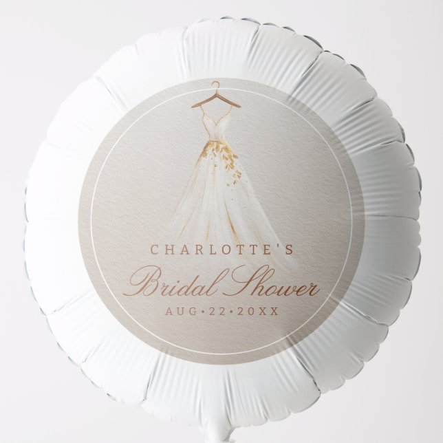 Rustic Fall Bridal Shower Balloon Wedding Dress (Front)