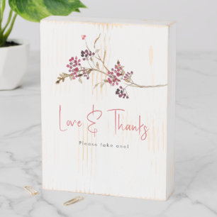 Rustic Fall Bridal Shower Favor Wood Table Sign