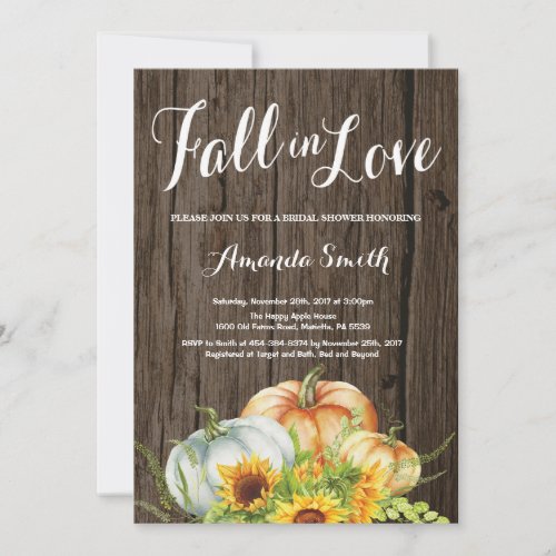 Rustic Fall Bridal Shower invitation