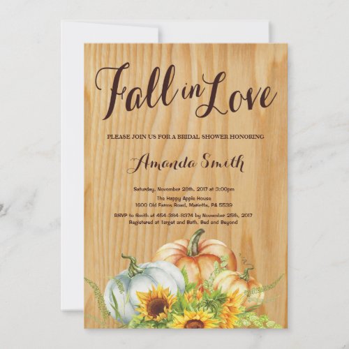 Rustic Fall Bridal Shower invitation