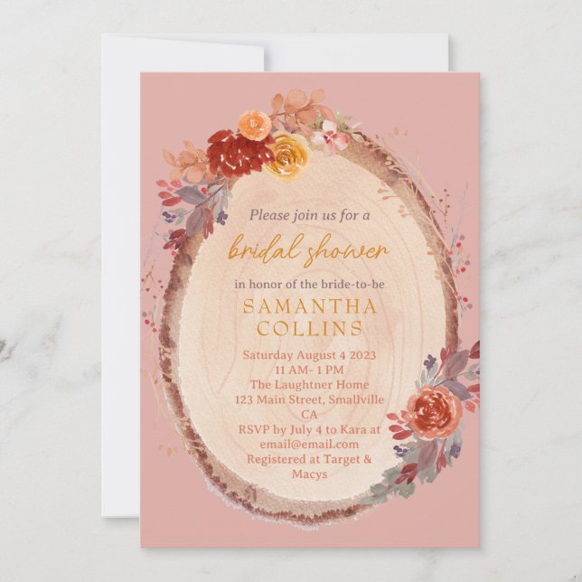 Rustic Fall Bridal Shower Invitation (Front)