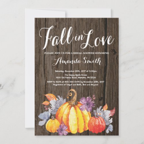 Rustic Fall Bridal Shower invitation