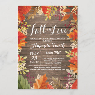 Rustic Fall Bridal Shower Invitation Card