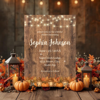 Rustic Fall Bridal Shower Invitation | Pumpkins