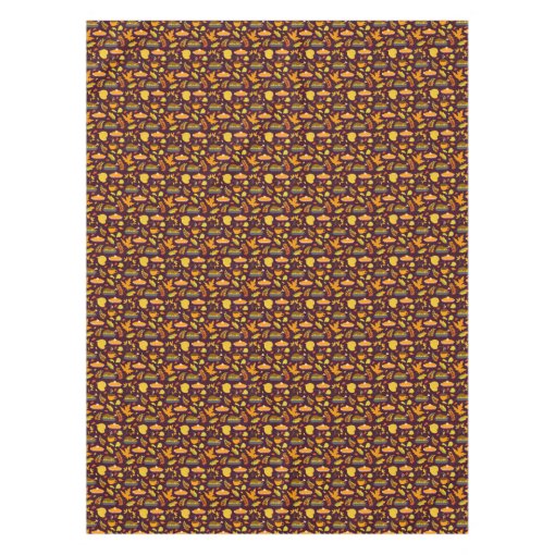 Rustic Fall Brown Thanksgiving Pattern Tablecloth | Zazzle