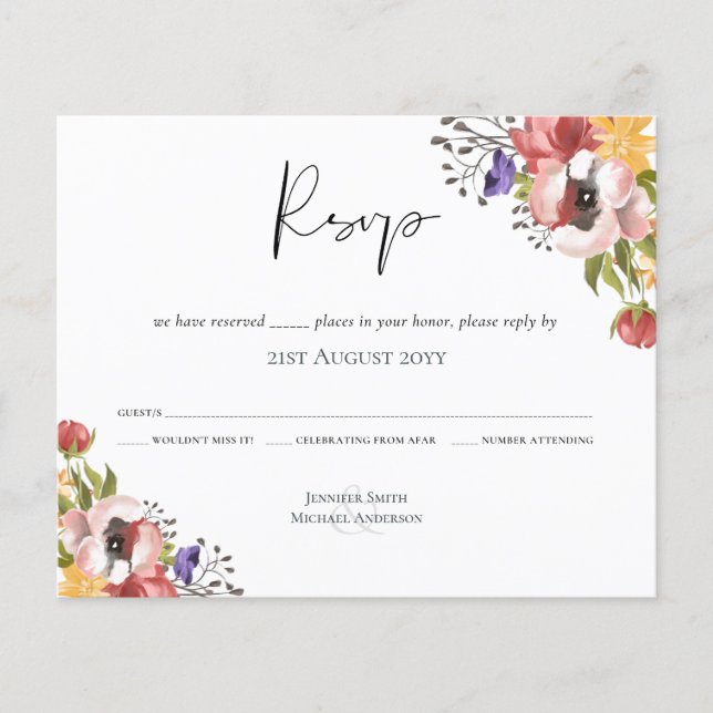 Rustic Fall Colors Wedding Collection - Budget (Front)