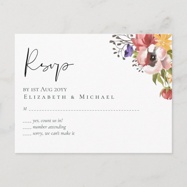 Rustic Fall Colors Wedding Collection - Budget Postcard (Front)