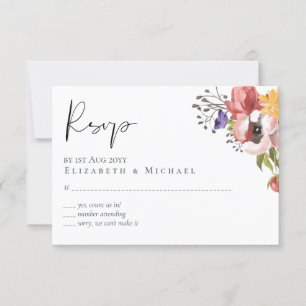 Rustic Fall Colors Wedding Collection - Budget RSVP Card