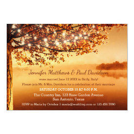 Rustic Fall Elope or Post Wedding Party Invitation