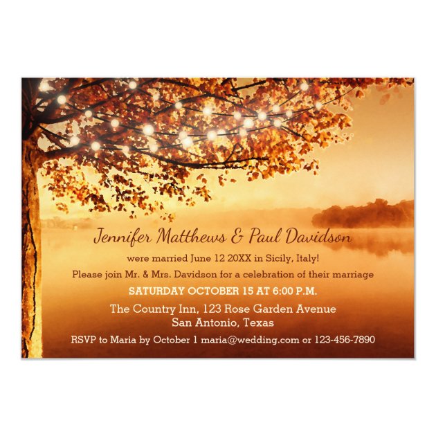 Rustic Fall Elope Or Post Wedding Party Invitation