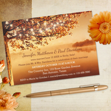 Rustic Fall Elope Or Post Wedding Party Invitation
