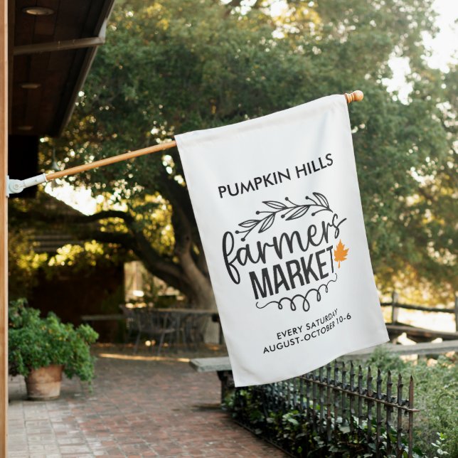 Rustic Fall Farmer's Market Personalized Flag  (In SItu)