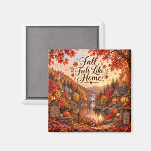 Rustic Fall Feels Like Home Illustration Magnet