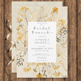 Rustic Fall Fields Floral Frame Bridal Brunch Invitation