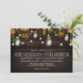 Rustic Fall Firefly Mason Jar Wedding Invitations (Standing Front)