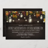 Rustic Fall Firefly Mason Jar Wedding Invitations (Front/Back)