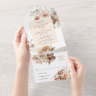 Rustic Fall Floral All in One Wedding Invite