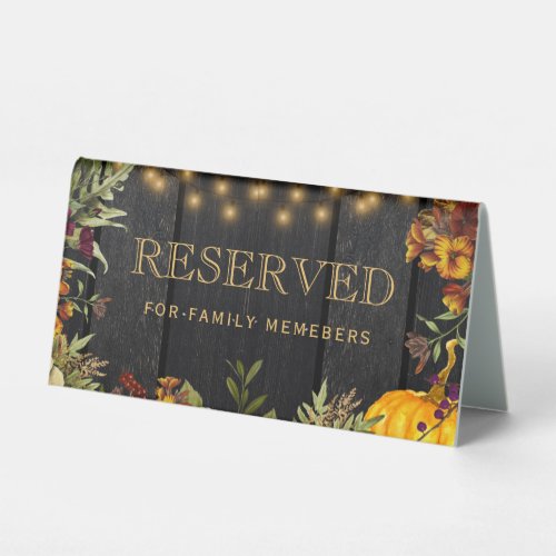 Rustic fall floral birthday reserved table sign