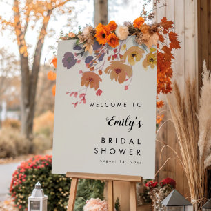 Rustic Fall Floral & Botanical Bridal Shower Foam Board