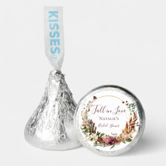 Rustic Fall Floral Bridal Shower Hershey®'s Kisses® (Front)