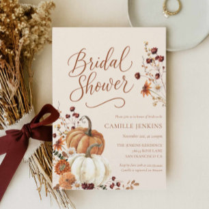 Rustic Fall Floral Bridal Shower Invitation