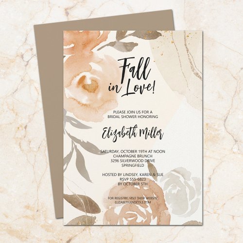 Rustic Fall Floral Bridal Shower Invitation