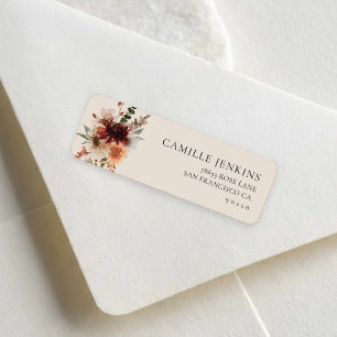 Rustic Fall Floral Bridal Shower Label