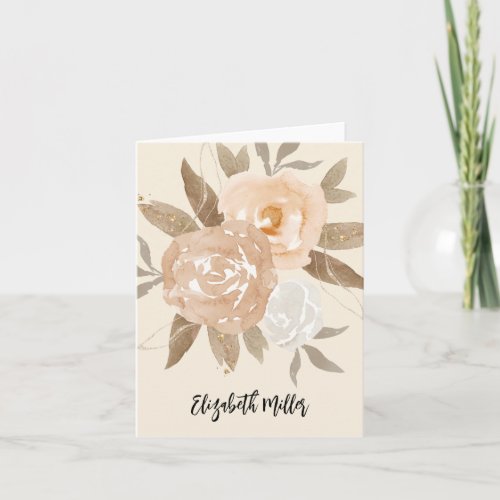 Rustic Fall Floral Bridal Shower Thank You Note Card
