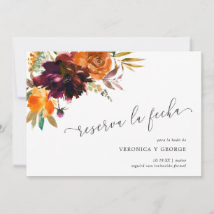Rustic Fall Floral Elegant Spanish Wedding Save The Date