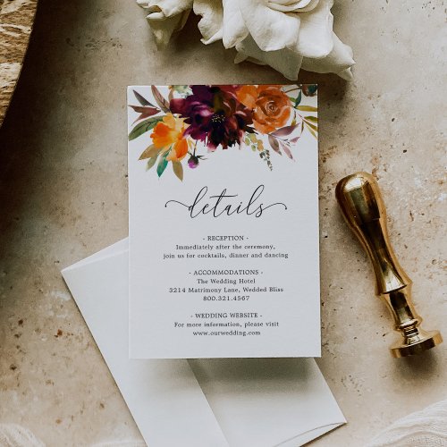 Rustic Fall Floral Elegant Wedding