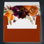 Rustic Fall Floral Elegant Wedding Envelope<br><div class="desc">Rustic boho floral Wedding Envelope featuring a watercolor painted floral bouquet with warm and earthy shades of burnt orange, terracotta and deep burgundy along with some greenery on the inside. The back flap has your return address. This elegant Wedding Envelope with the rich shades of autumn is great for a...</div>