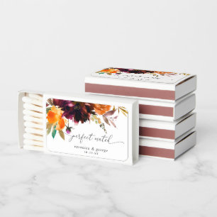 Rustic Fall Floral Elegant Wedding Matchboxes