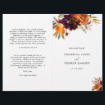 Rustic Fall Floral Elegant Wedding Program<br><div class="desc">Rustic boho floral wedding program featuring a watercolor painted floral bouquet with warm and earthy shades of burnt orange,  terracotta and deep burgundy along with some greenery.  This elegant folded program with the rich shades of autumn is great for a fall wedding.</div>