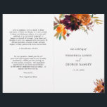 Rustic Fall Floral Elegant Wedding Program<br><div class="desc">Rustic boho floral wedding program featuring a watercolor painted floral bouquet with warm and earthy shades of burnt orange,  terracotta and deep burgundy along with some greenery.  This elegant folded program with the rich shades of autumn is great for a fall wedding.</div>