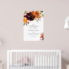 Rustic Fall Floral Elegant Wedding Welcome Sign