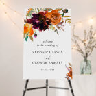 Rustic Fall Floral Elegant Wedding Welcome Sign