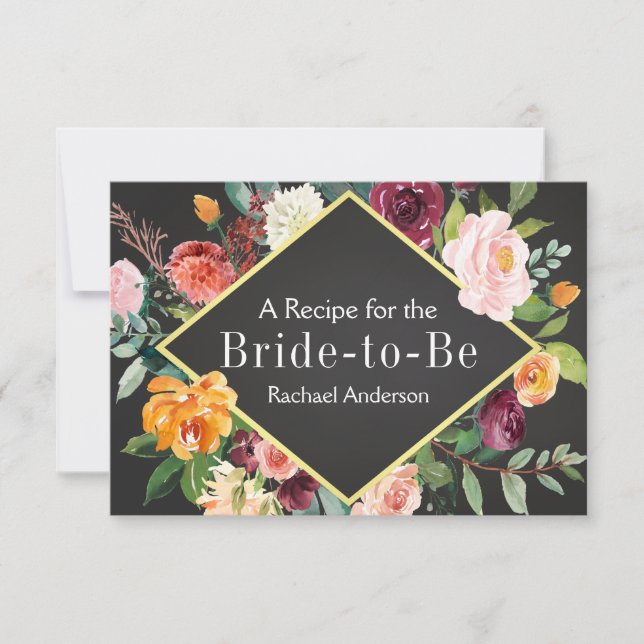 Rustic Fall Floral Favorite Recipe Card (Front)